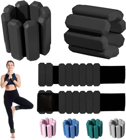 Wrist & Ankle Weights for Women Men Adjustable Arm & Leg Weights Wearable Weighted Bracelet 