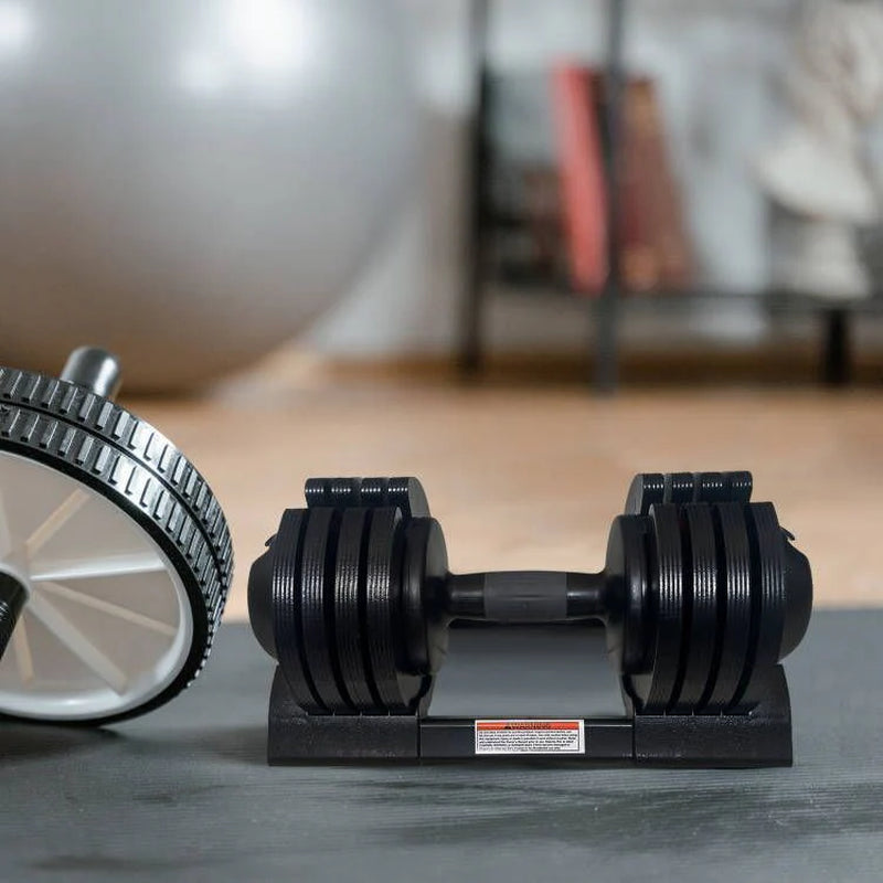 Adjustable Steel Dumbbell, Black - Strength & Stamina Trainer