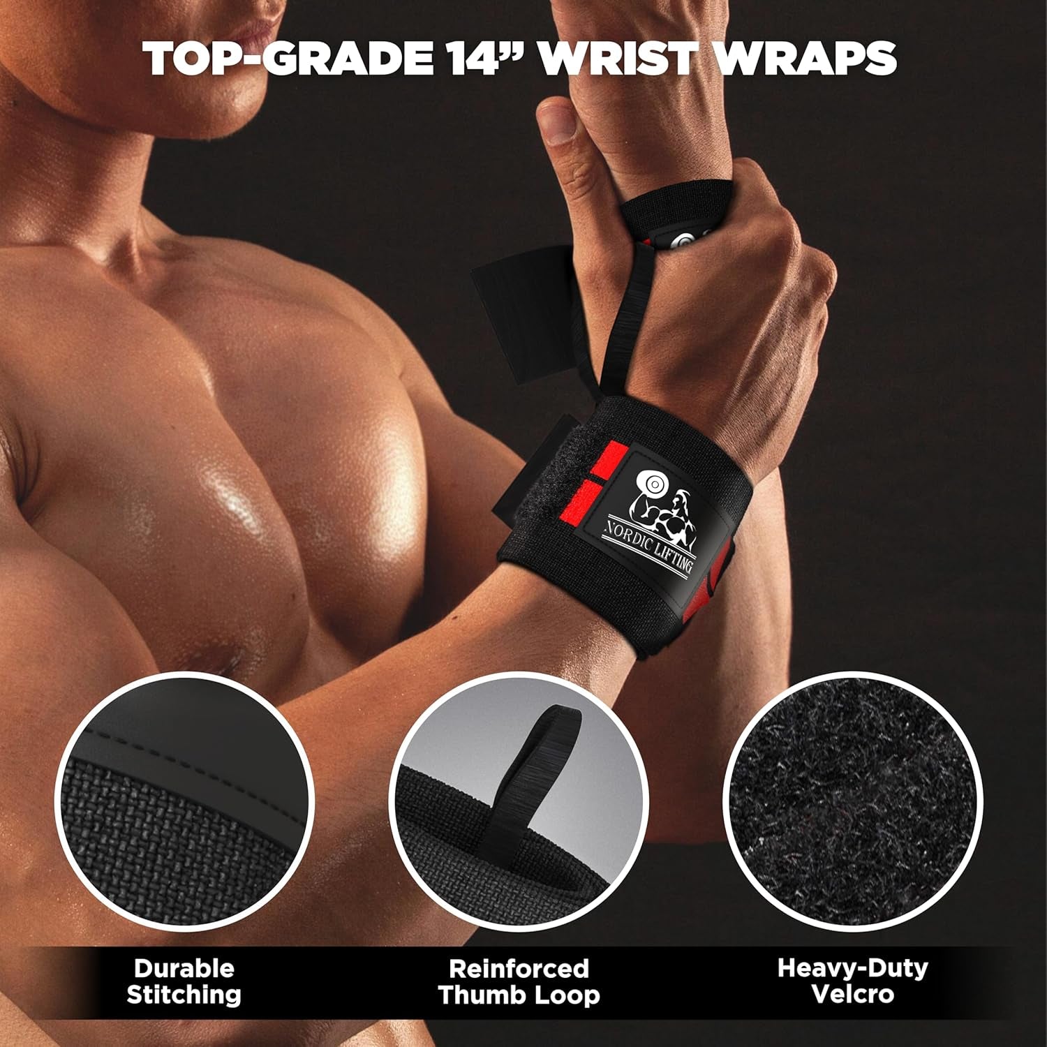Wrist Wraps + Lifting Straps Bundle (2 Pairs) for Weightlifting, Cross Training, Workout, Gym, Powerlifting, Bodybuilding 