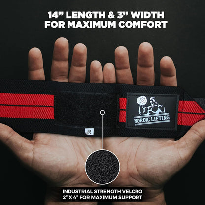 Wrist Wraps + Lifting Straps Bundle (2 Pairs) for Weightlifting, Cross Training, Workout, Gym, Powerlifting, Bodybuilding 