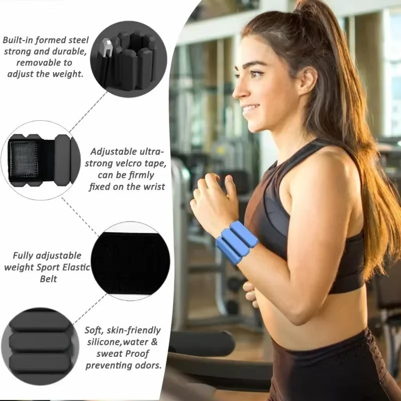 Wrist & Ankle Weights for Women Men Adjustable Arm & Leg Weights Wearable Weighted Bracelet 
