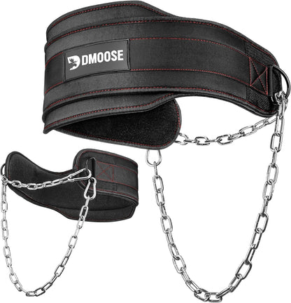 Dip Belt for Weight Lifting, Pullup, Squats & Dips - 36" Robust Steel Chain, Comfortable Neoprene Padding Supports 350Lbs 