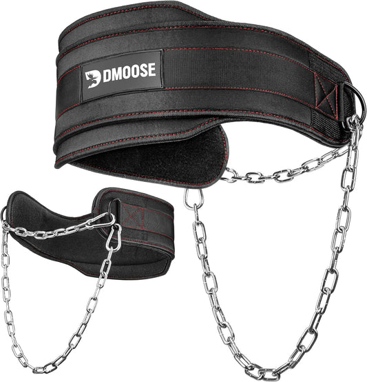 Dip Belt for Weight Lifting, Pullup, Squats & Dips - 36" Robust Steel Chain, Comfortable Neoprene Padding Supports 350Lbs 